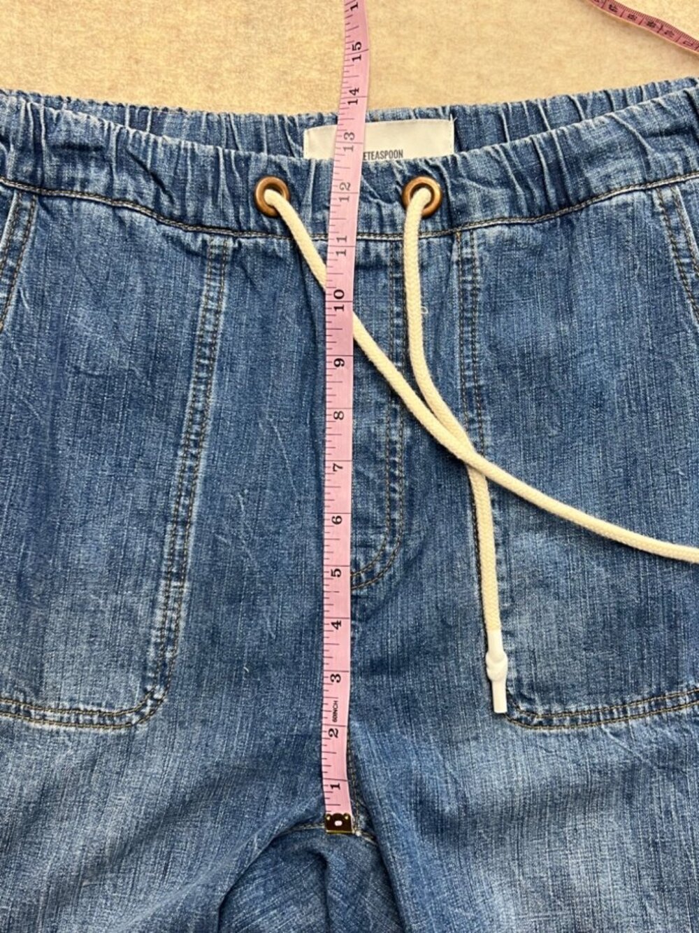 One Teaspoon Shabbies Drawstring Boyfriend Jean Joggers Pull On Ankle Relaxed M - Picture 9 of 11